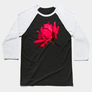 Bright Red Rose Flower Baseball T-Shirt